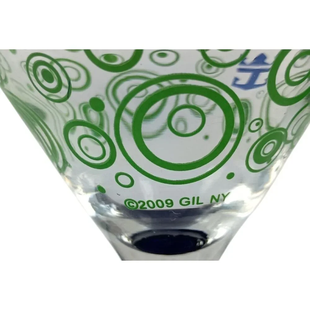 Kosta Boda Royal Caribbean Cocktail Glasses 2009 Retro Swirl Hand Blown Set Of 2